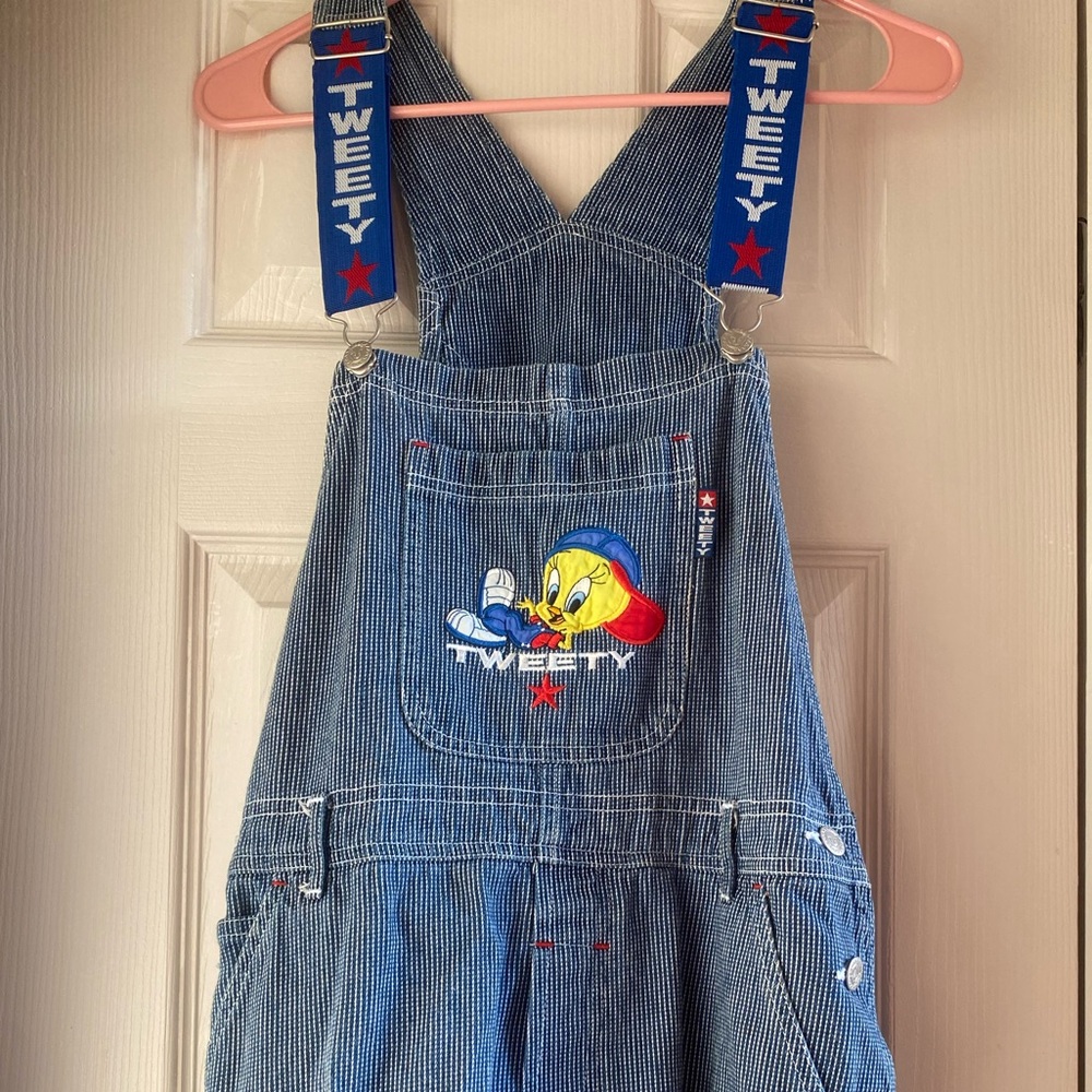 Vintage looney toons tweety overalls